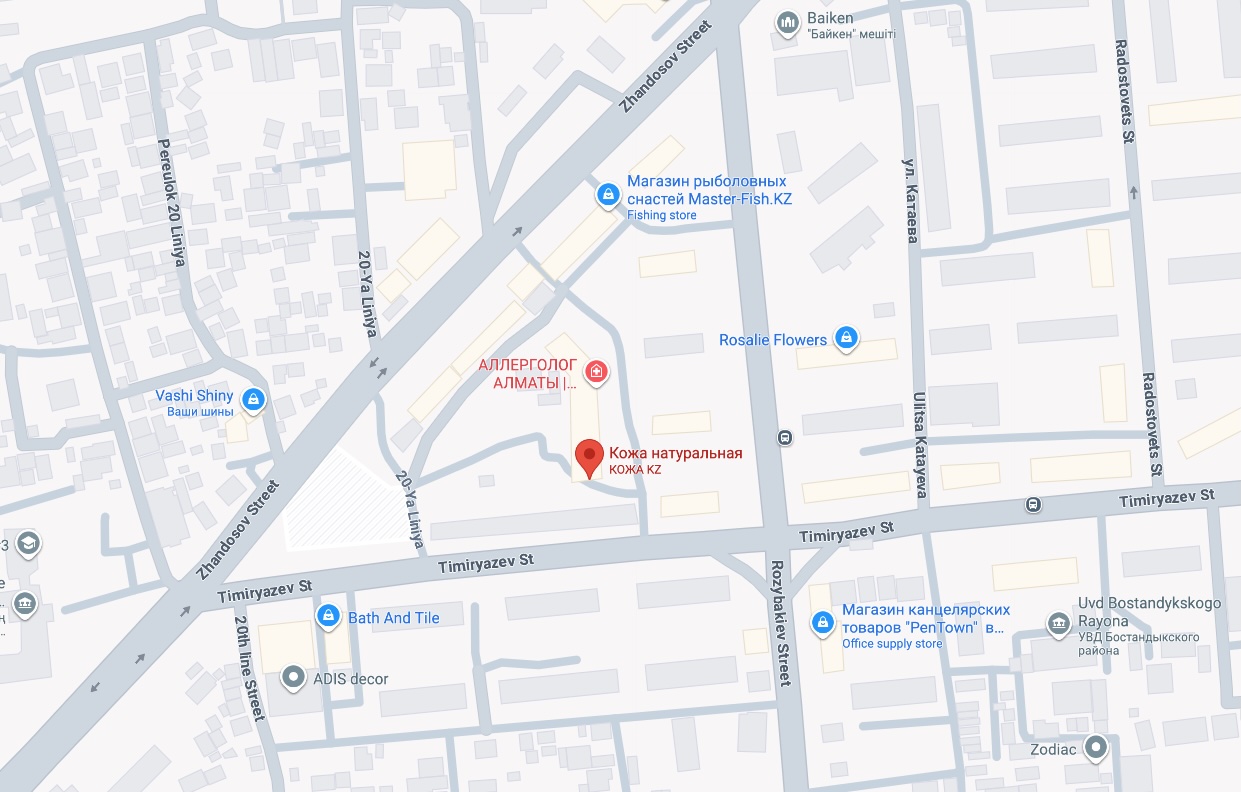 Контакты KozhaKz.com: адрес, и схема проезда в Алматы - подробнее в Google Maps